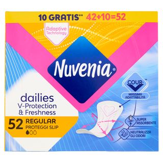 Nuvenia Dailies V-Protection & Freshness Regular Proteggi Slip 52 Pz