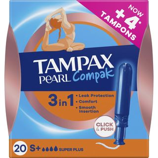 Tampon Super Plus Compak Pearl, Paquete 20 Unidades