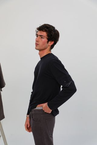 Soft Long Trendy Side Pocket Navy L