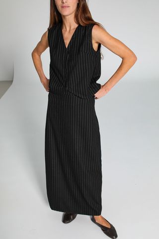 Diplomatic Stripes Vest Black & Grey S