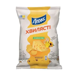 Чипси 125 г Люкс хвилясті зі смаком сиру м/уп