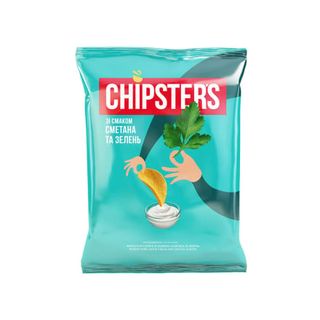 Чипси 110 г CHIPSTERS картопляні зі смаком сметани із зеленню м/уп
