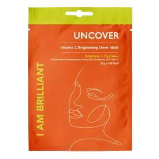 I am Brilliant Vitamin C Brightening Sheet Mask, Gives a radiant glow and an instant Vitamin C boost, 25g