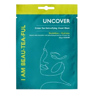 I am Beau-Tea-Ful Green Tea Detoxifying Sheet Mask, Minimizes pores and boosts glow in 20 minutes, 25g