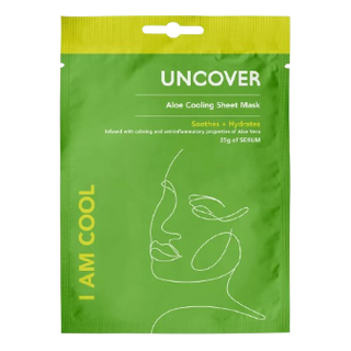 I am Cool Aloe Vera Calming & Soothing Sheet Mask, Soothes and hydrates stressed skin with Aloe Vera, 25g
