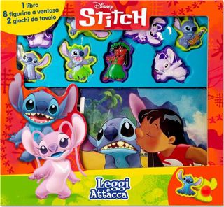 Stitch Leggi e attacca. 1 libro, 8 figurine, 2 giochi da tavolo, di Walt Disney, 9788852254277