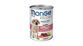 Monge Fresh Puppy 400გრ ლეკვის სველი საკვები, ნაჭრები, ხბო და ბოსტნეული