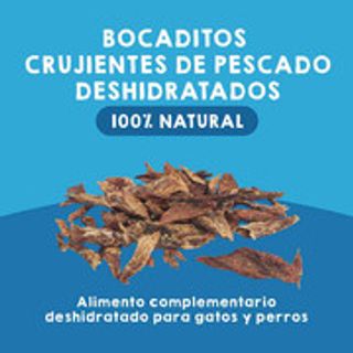 Snacks naturales para perros y gatos - Bocaditos de pescado deshidratados- 125g
