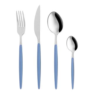 Set 16 posate Petali - manico blu