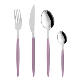 Set 16 posate Petali - manico rosa