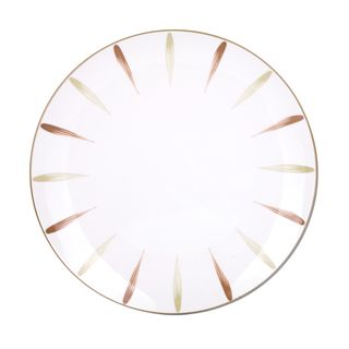 Piatto piano in porcellana pennellato verde marrone - 26,7 cm Petali