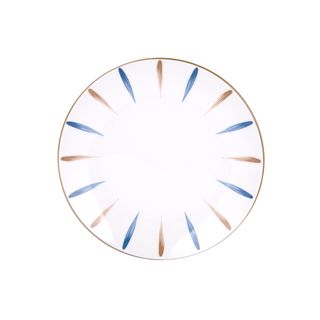 Piatto frutta porcellana Petalli pennellato - blu marrone