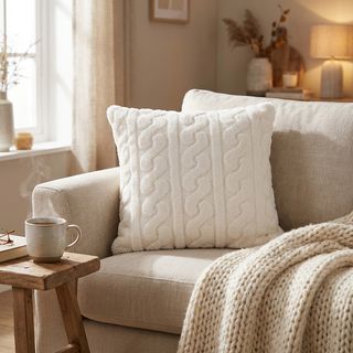 Cuscino arredo latte jaquard - sherpa 45x45 cm