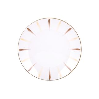 Piatto frutta porcellana Petalli pennellato - giallo marrone