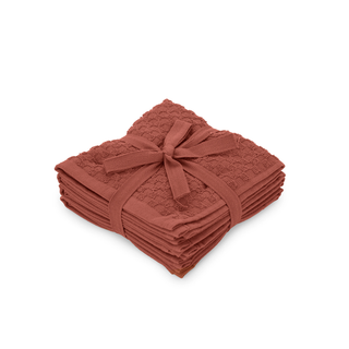 Set 4 Lavette Pop Corn cotone - malva scuro