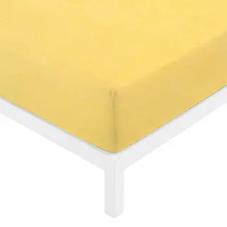 Lenzuolo con angoli matrimoniale - giallo cotone