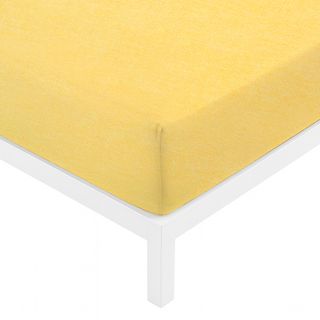 Lenzuolo con angoli matrimoniale - giallo cotone