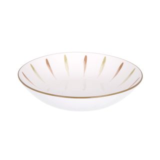 Piatto fondo in porcellana pennellato verde marrone - 20,2 cm Petali