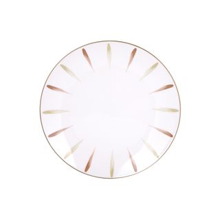 Piatto frutta porcellana Petalli pennellato - verde marrone