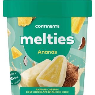 Melties de Ananás Coberto de Chocolate Branco e Coco Continente Continente (emb. 150 gr)