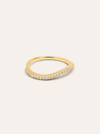 Anillo Fino Scarlett Blanco Baño Oro - 10