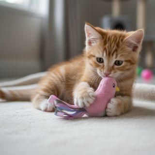 Tootoy ! Pink Plush Kitten Bird Toy para gatos