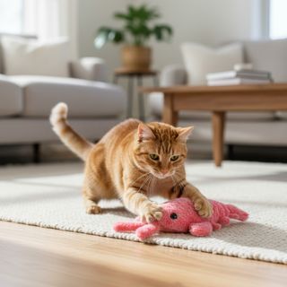 Tootoy ! Juguete de langosta interactiva rosa para gatos