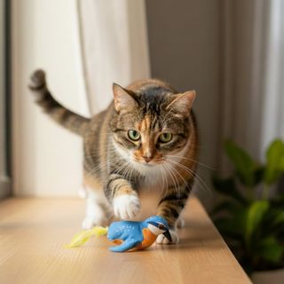 Tootoy ! Blue Interactive Cat Toy Bird