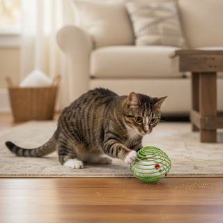 Tootoy ! Chase & Play Interactive Cat Ball, Green