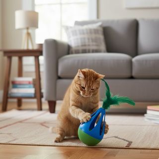 Playology Juguete de gato azul con martillo