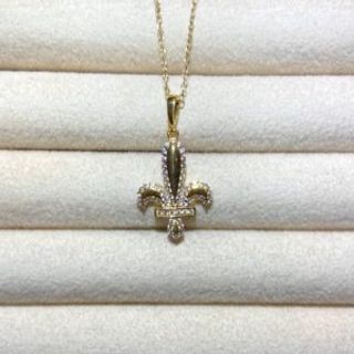 Pozlaćeni lančić sa motivom ljiljana i cirkonima 003