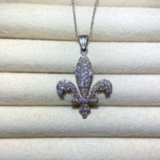 Srebreni lančić sa motivom ljiljana i cirkonima 005