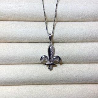 Srebreni lančić sa motivom ljiljana i cirkonima 002