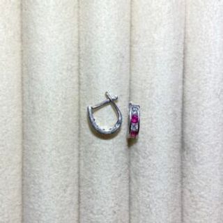 Srebrene naušnice sa tamno-rozim i prozirnim cirkonima