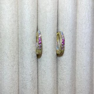 Pozlaćene halke sa cirkonima u rozim nijansama 02