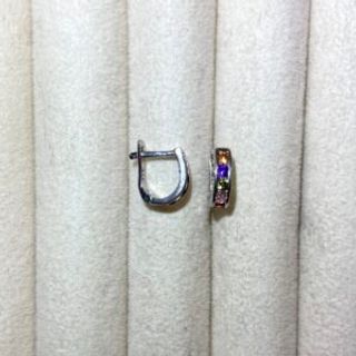 Srebrene naušnice sa šarenim i prozirnim cirkonima