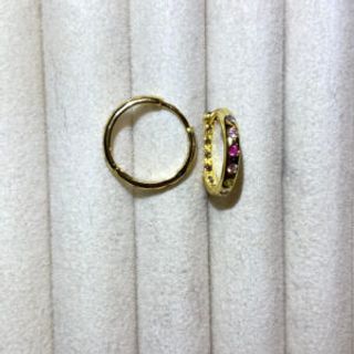 Pozlaćene halke sa cirkonima u rozim nijansama 01