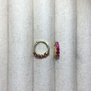 Pozlaćene halke sa tamno-rozim detaljima