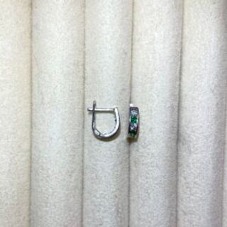 Srebrene naušnice sa zelenim i prozirnim cirkonima