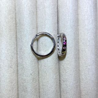 Srebrene halke sa cirkonima u rozim nijansama 01