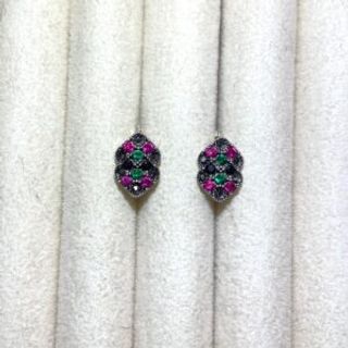 Srebrene markizit naušnice sa šarenim cirkonima