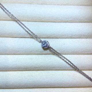 Srebrena dupla narukvica sa prozirnim cirkonom u obliku kruga