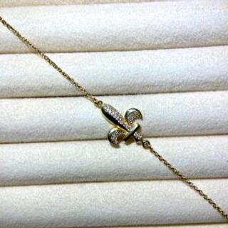 Pozlaćena narukvica ‘ljiljan’ veća sa cirkonima 002