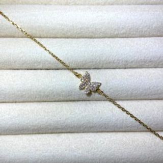 Pozlaćena narukvica leptir sa cirkonima