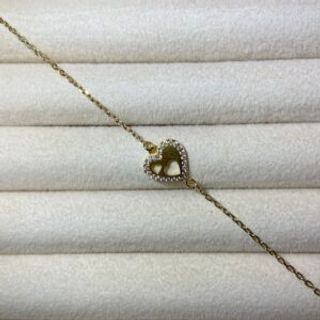 Pozlaćena narukvica u obliku srca sa dva šuplja srca