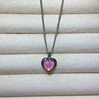 Srebreni lančić rozo srce cirkon