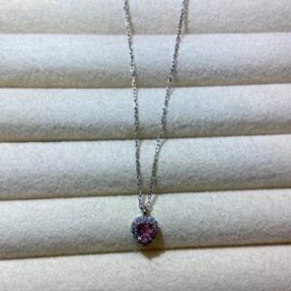 Srebreni lančić srce rozi cirkon manji