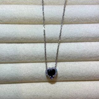 Srebreni lančić srce crno veći cirkon