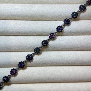 Srebrena narukvica šareni cvjetići i markizit