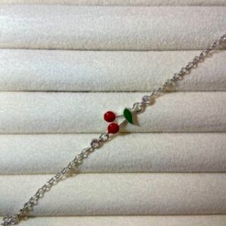 Srebrena narukvica za djevojčice-Trešnja